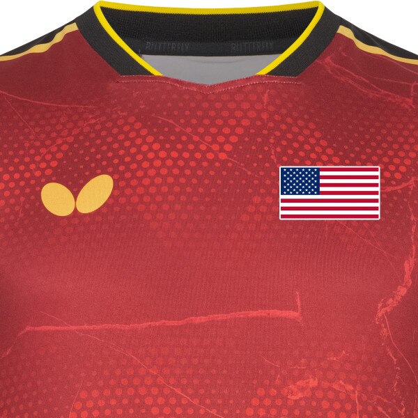 Butterfly Team USA 2024 Shirt - Red - Front - Close-Up